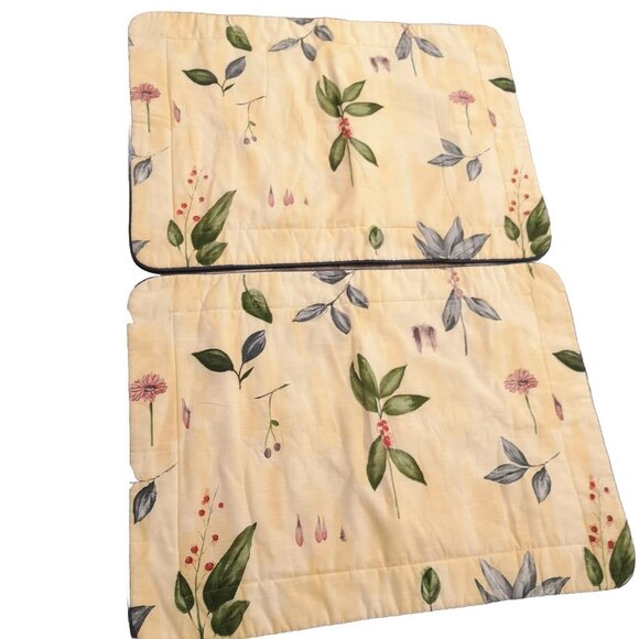 Vintage Croscill Botanica Gazebo Yellow Floral Queen Pillow Sham Set Of 2 - Picture 2 of 6